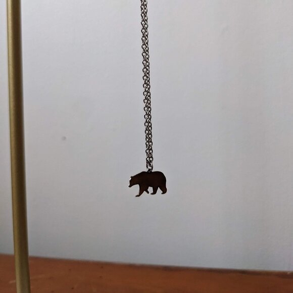Handmade Silver Bear Necklace - Picture 1 of 3